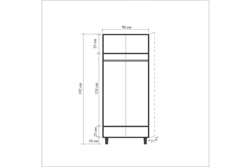 Garderobe Dirk Dekor - Lysebrun - Garderober & garderobesystem - Garderobeskap