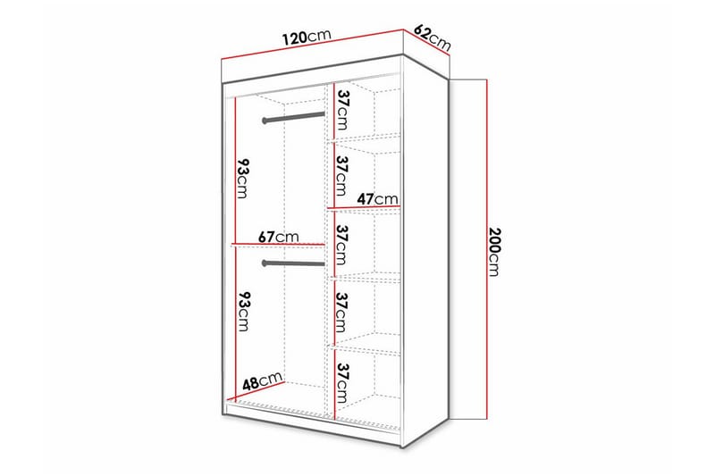 Garderobe Dunvegan - Hvid - Oppbevaring - Garderober & garderobesystem