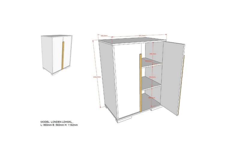 Garderobe for hemseseier London Hvit - Hvit - Oppbevaring - Garderober & garderobesystem