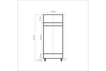 Garderobe Gillberga 90 cm - Brun - Oppbevaring - Garderober & garderobesystem