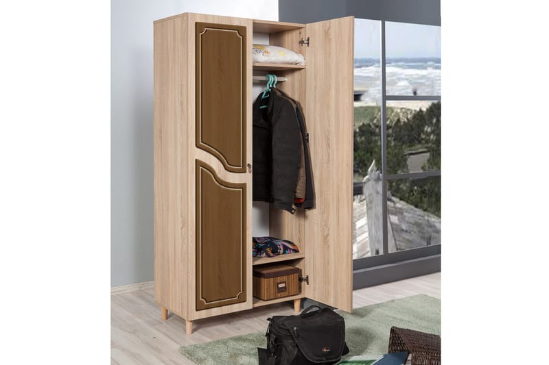Garderobe Gillberga 90 cm - Brun - Oppbevaring - Garderober & garderobesystem