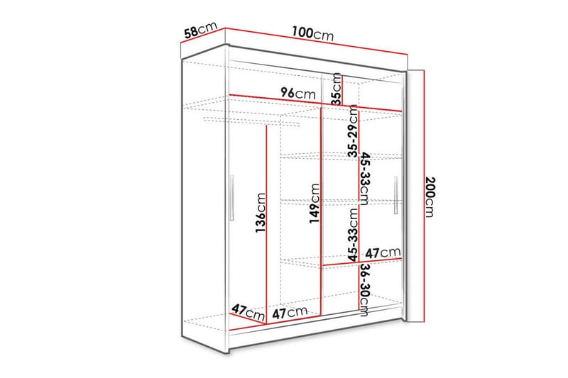 Garderobe Glenmore - Brun - Garderober & garderobesystem - Garderobeskap