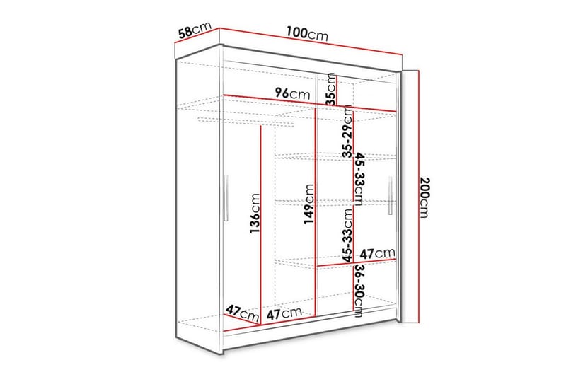 Garderobe Glenmore - Hvid - Garderober & garderobesystem - Garderobeskap