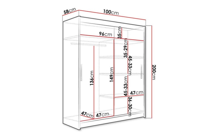 Garderobe Glenmore - Hvid - Garderober & garderobesystem - Garderobeskap