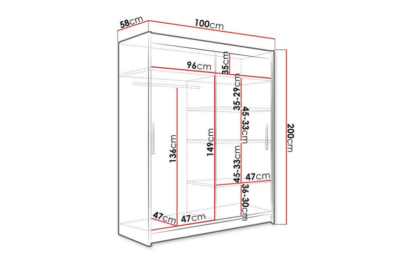 Garderobe Glenmore - Hvid - Garderober & garderobesystem - Garderobeskap