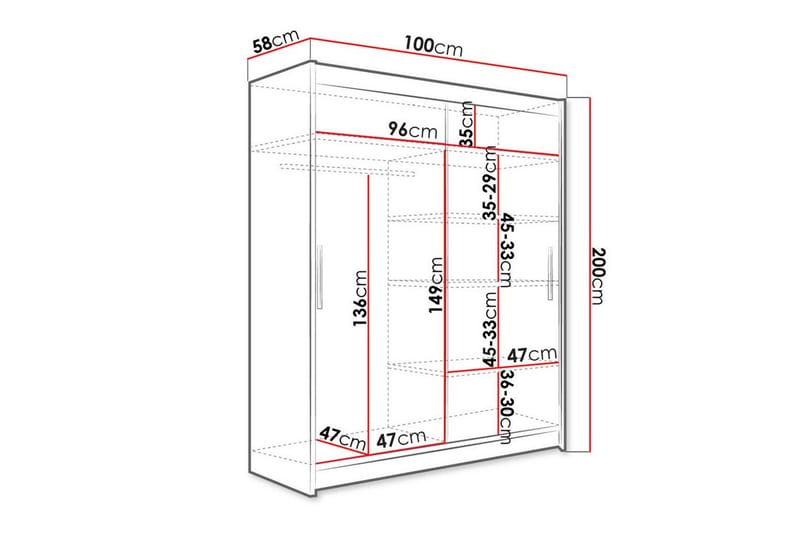 Garderobe Glenmore - Hvid - Garderober & garderobesystem - Garderobeskap