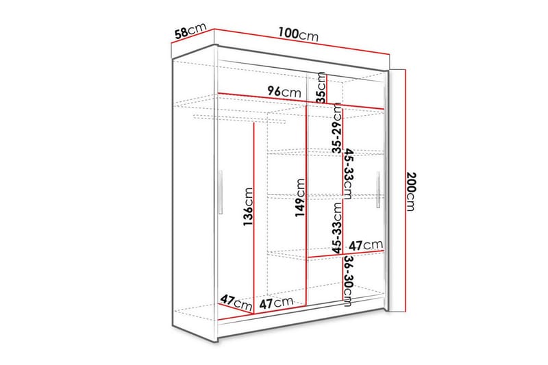 Garderobe Glenmore - Hvid - Garderober & garderobesystem - Garderobeskap