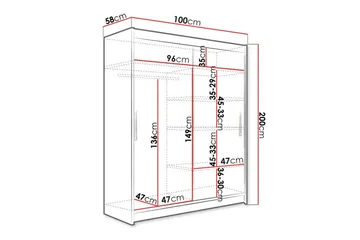 Garderobe Glenmore - Svart - Oppbevaring - Garderober & garderobesystem