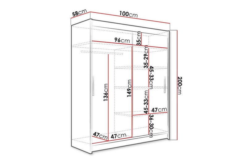 Garderobe Glenmore - Svart - Oppbevaring - Garderober & garderobesystem