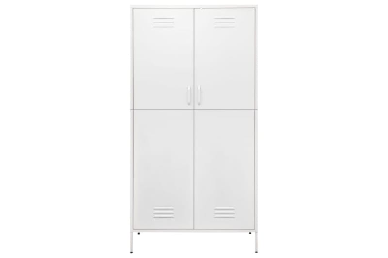 Garderobe hvit 90x50x180 cm stål - Hvit - Garderober & garderobesystem - Garderobeskap