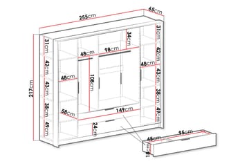 Garderobe - Hvit|Eik - Oppbevaring - Garderober & garderobesystem
