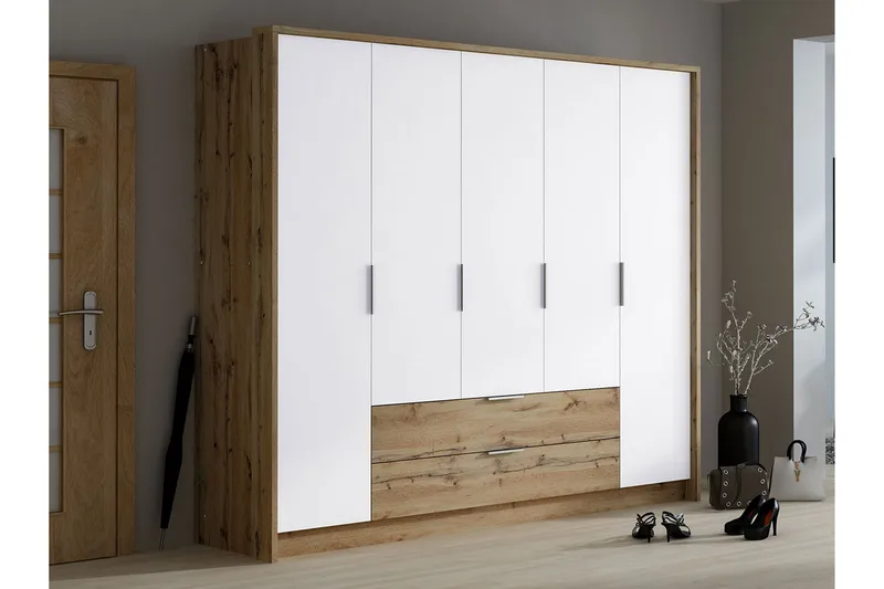 Garderobe - Hvit|Eik - Oppbevaring - Garderober & garderobesystem