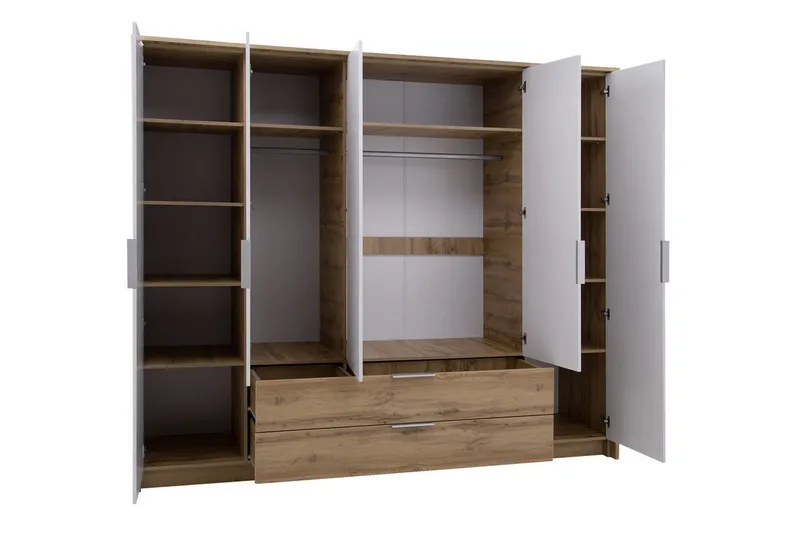 Garderobe - Hvit|Eik - Oppbevaring - Garderober & garderobesystem