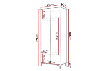 Garderobe - Hvit|Gull - Oppbevaring - Garderober & garderobesystem