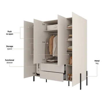 Garderobe Jukon S 4 dører med 2 skuffer - Oppbevaring - Garderober & garderobesystem