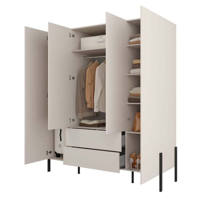 Garderobe Jukon S 4 dører med 2 skuffer - Oppbevaring - Garderober & garderobesystem