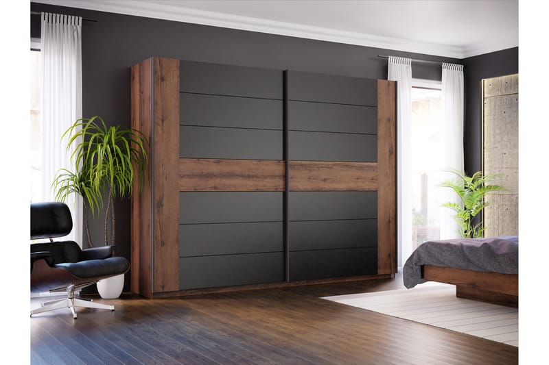 Garderobe Kipo 62x270 cm - Brun/Svart - Oppbevaring - Garderober & garderobesystem