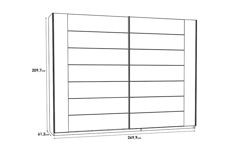 Garderobe Kipo 62x270 cm - Brun/Svart - Oppbevaring - Garderober & garderobesystem