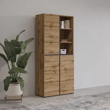 Garderobe Kors 3 dører - Wotan eik - Oppbevaring - Garderober & garderobesystem