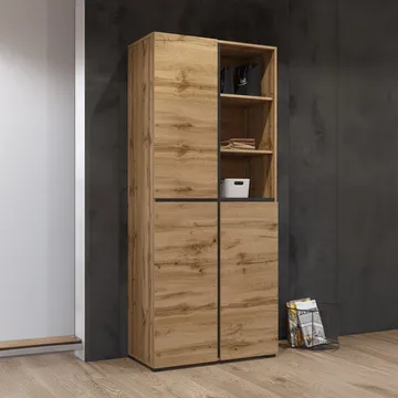 Garderobe Kors 3 dører - Wotan eik - Oppbevaring - Garderober & garderobesystem