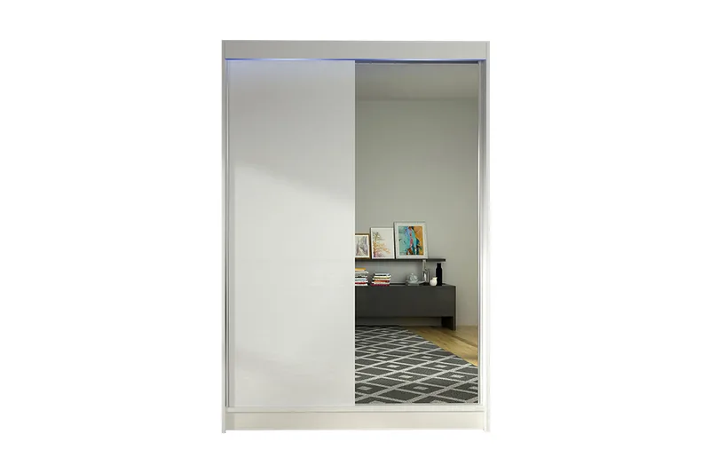 Garderobe + LED, Hvit