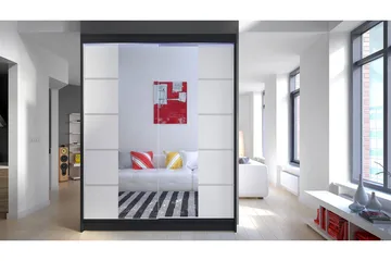 Garderobe + LED - Svart - Oppbevaring - Garderober & garderobesystem