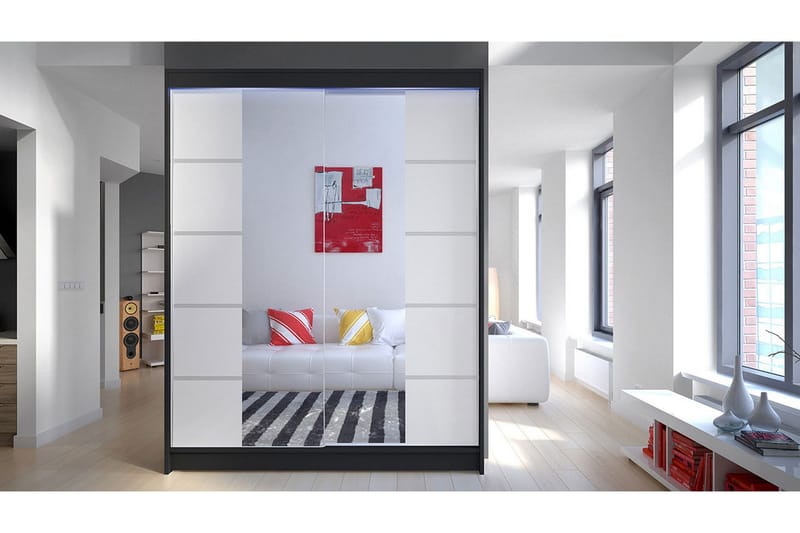 Garderobe + LED - Svart - Oppbevaring - Garderober & garderobesystem