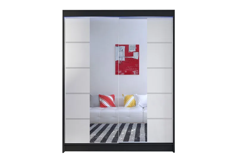 Garderobe + LED, Svart