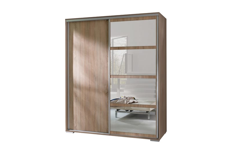 Garderobe Leo 180x66x217 cm - Beige / Brun / Hvit - Garderober & garderobesystem