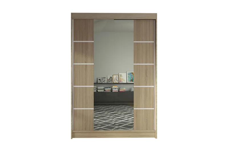 Garderobe Lino LED-belysning, Eik