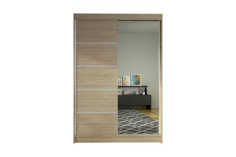 Garderobe Lino LED-belysning - Eik - Oppbevaring - Garderober & garderobesystem