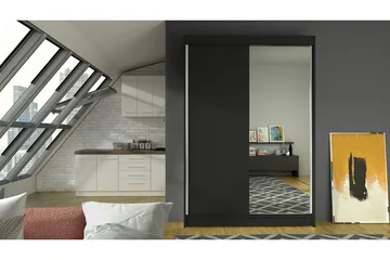 Garderobe Lino LED-belysning - Svart - Oppbevaring - Garderober & garderobesystem