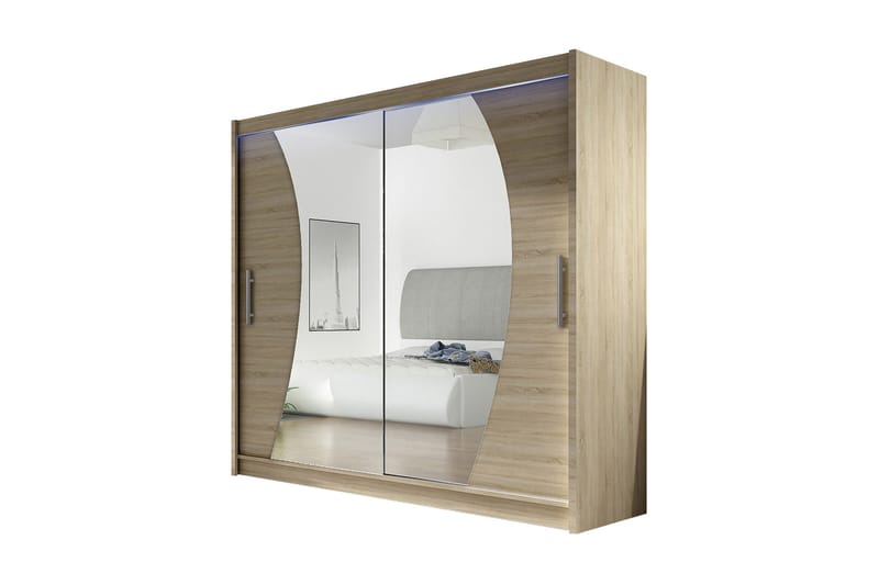 Garderobe London 180x57x215 cm - Beige|Hvit - Garderober & garderobesystem