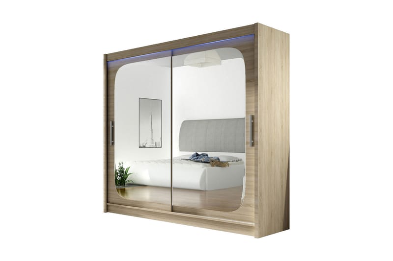 Garderobe London 180x57x215 cm - Beige|Hvit - Garderober & garderobesystem