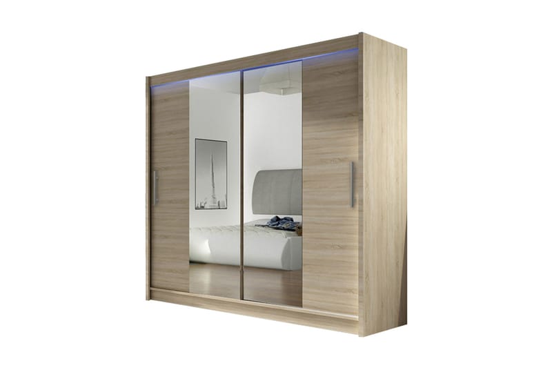 Garderobe London 180x57x215 cm - Beige|Hvit - Garderober & garderobesystem