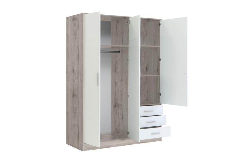 Garderobe Lyoth 145 cm - Brun|Hvit - Garderobeskap - Garderober & garderobesystem