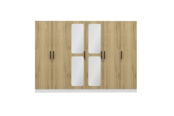 Garderobe med Speil Cambrian - Valnøtt - Oppbevaring - Garderober & garderobesystem