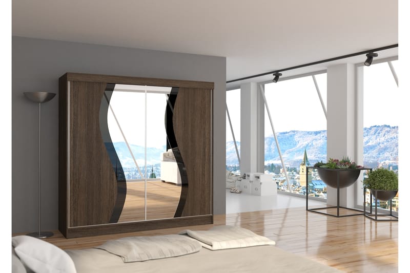 Garderobe med Speil Veniam 200x200 cm - Garderober & garderobesystem