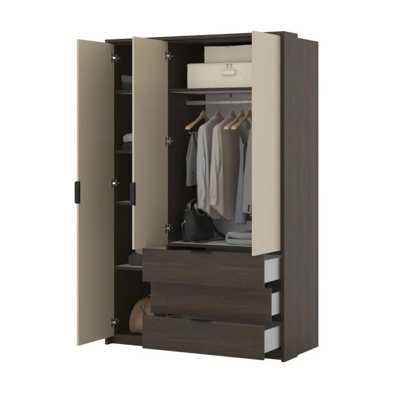 Garderobe Mola 3 dører med 3 skuffer - Oppbevaring - Garderober & garderobesystem