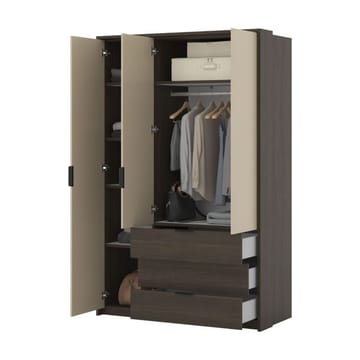 Garderobe Mola 3 dører med 3 skuffer - Oppbevaring - Garderober & garderobesystem