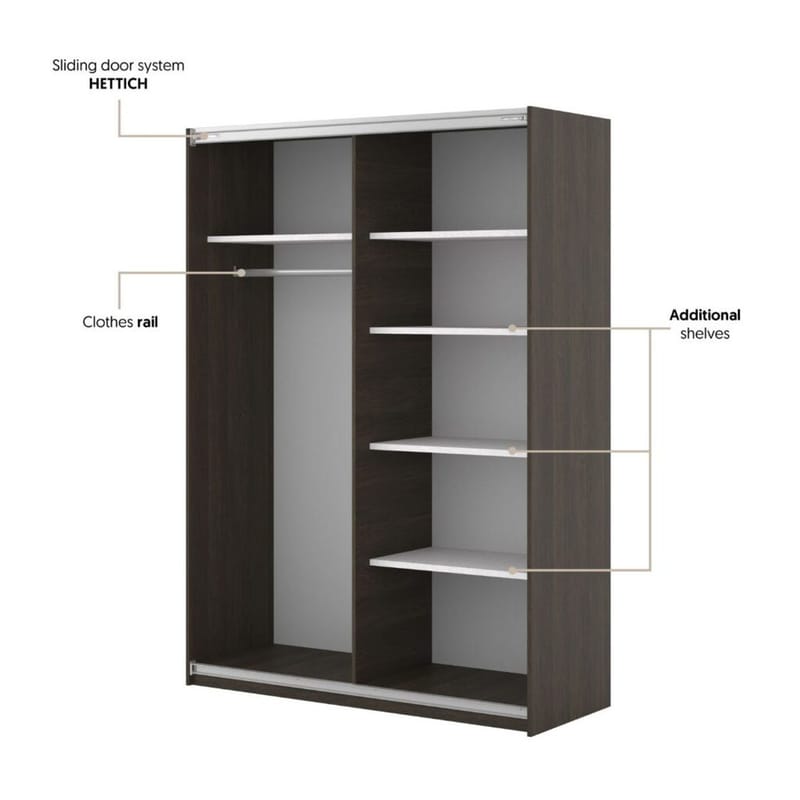 Garderobe Niva 2 skyvedørs garderobe - Dunin Eik - Oppbevaring - Garderober & garderobesystem