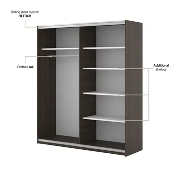 Garderobe Niva Bred 2 Skyvedør - Dunin Eik - Oppbevaring - Garderober & garderobesystem