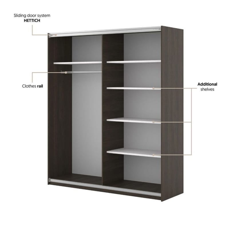 Garderobe Niva Bred 2 Skyvedør - Dunin Eik - Oppbevaring - Garderober & garderobesystem