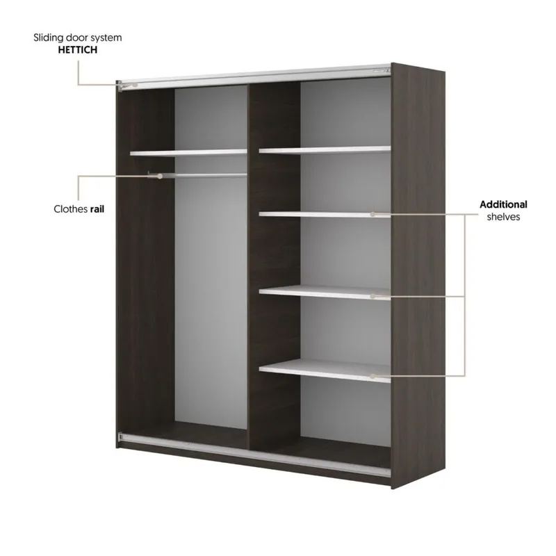 Garderobe Niva Bred 2 Skyvedør - Dunin Eik - Oppbevaring - Garderober & garderobesystem