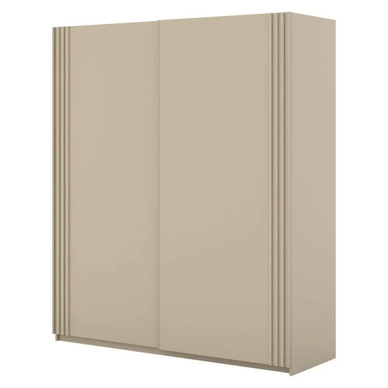 Garderobe Niva Bred 2 Skyvedør, Lys Beige