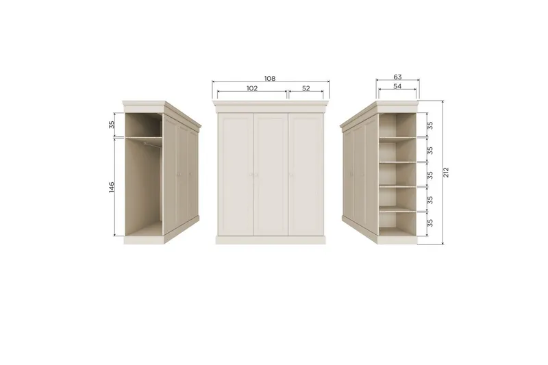 Garderobe Olivia - Oppbevaring - Garderober & garderobesystem - Garderobeskap