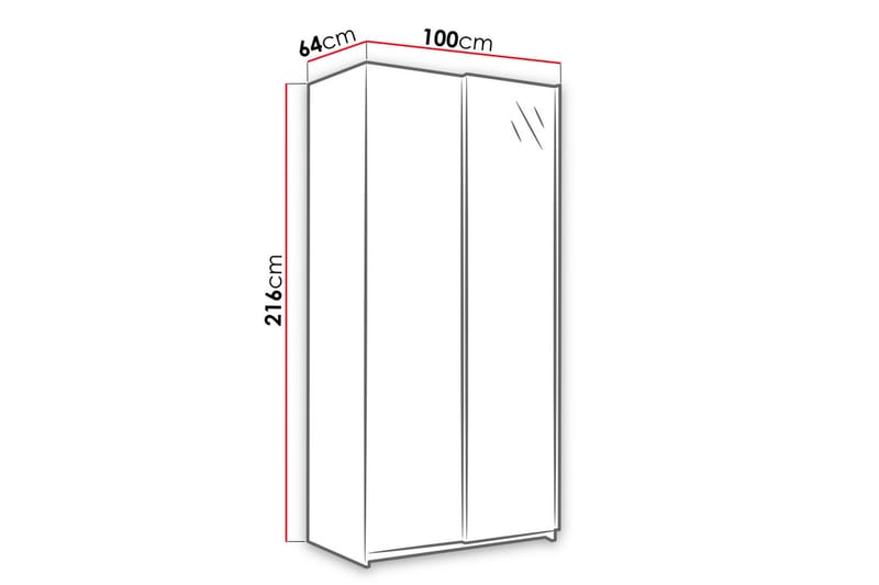 Garderobe Rick 100x64x216 cm - Garderober & garderobesystem