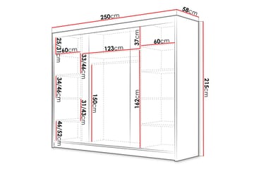 Garderobe Samisia 250x215 cm - Svart/Hvit - Oppbevaring - Garderober & garderobesystem