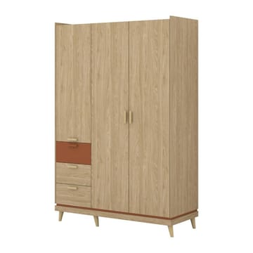 Garderobe Scandi 3 dører med 3 skuffer - Oljet eik - Oppbevaring - Garderober & garderobesystem