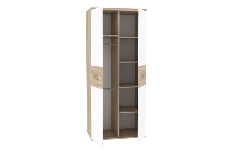 Garderobe Schappach 80x189 cm - Brun/Hvit - Oppbevaring - Garderober & garderobesystem